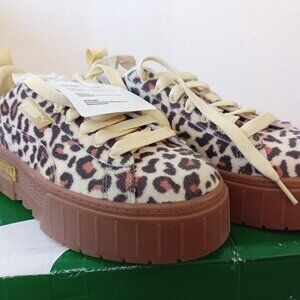 Puma Womens Size US 7.5 Mayze SE Platform Gold Leopard Fashion Sneakers - NEW!!